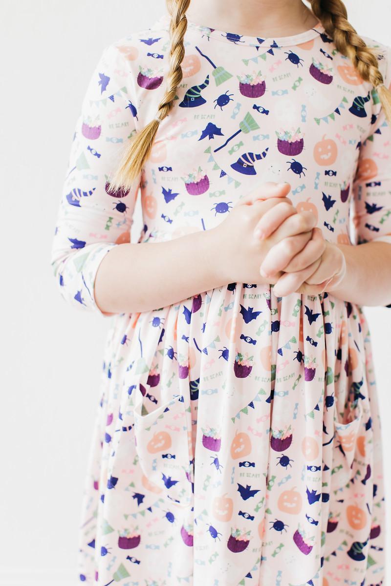 SALE Trick or Treat 3/4 Sleeve Pocket Twirl Dress-Mila & Rose ®