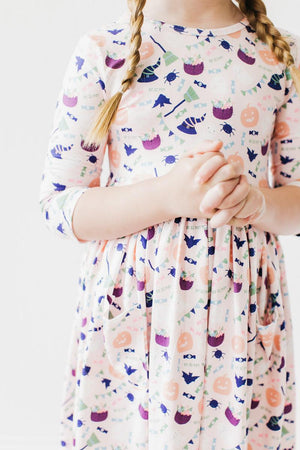 SALE Trick or Treat 3/4 Sleeve Pocket Twirl Dress-Mila & Rose ®