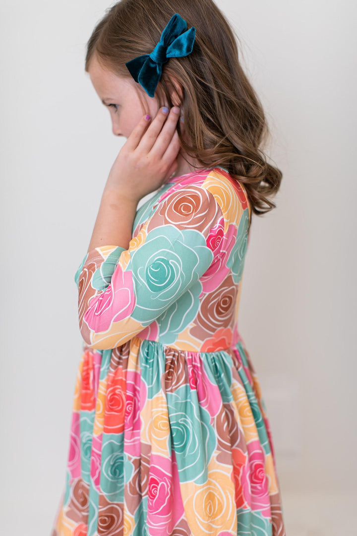SALE Turquoise Velvet Bow-Mila & Rose ®