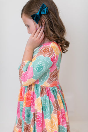 SALE Turquoise Velvet Bow-Mila & Rose ®