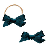 SALE Turquoise Velvet Bow-Mila & Rose ®