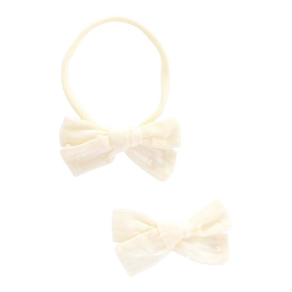 SALE Yellow Swiss Dot Bow-Mila & Rose ®