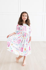 SALE School is Cool 3/4 Sleeve Pocket Twirl Dress-Mila & Rose ®