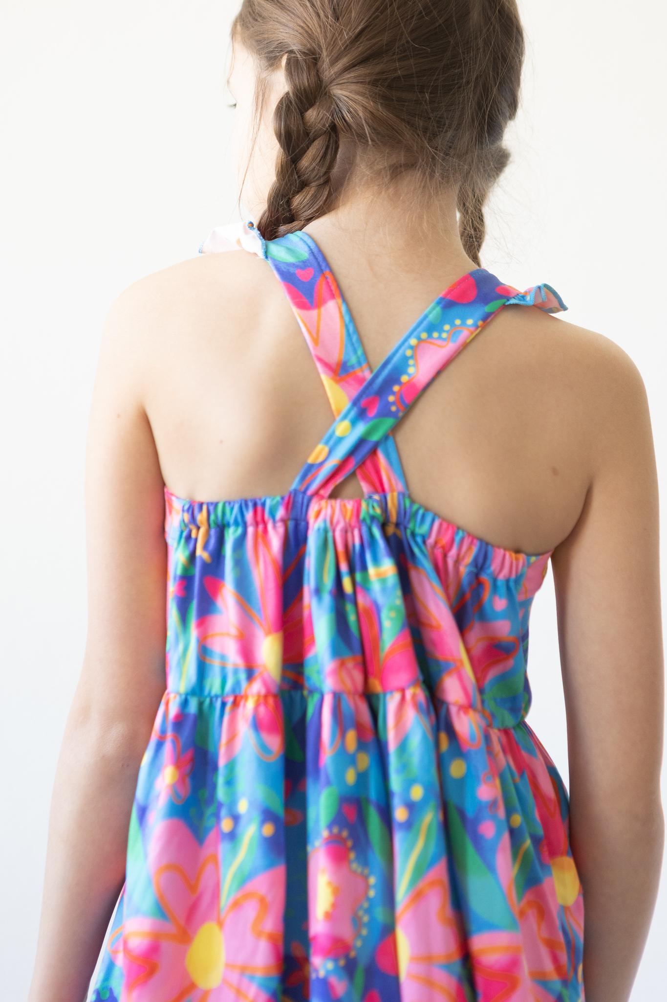 Springing Around Ruffle Cross Back Dress-Mila & Rose ®