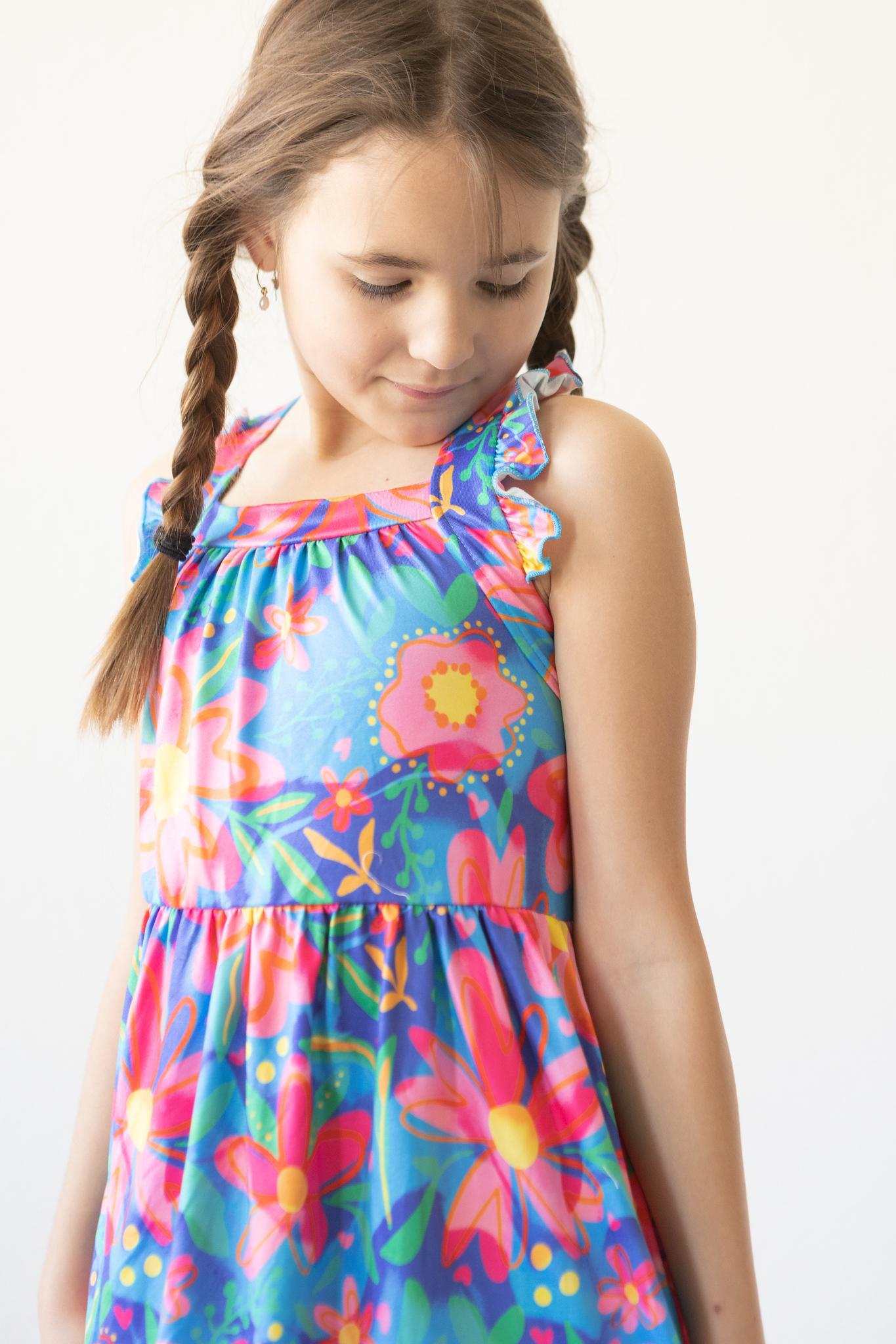 Springing Around Ruffle Cross Back Dress-Mila & Rose ®