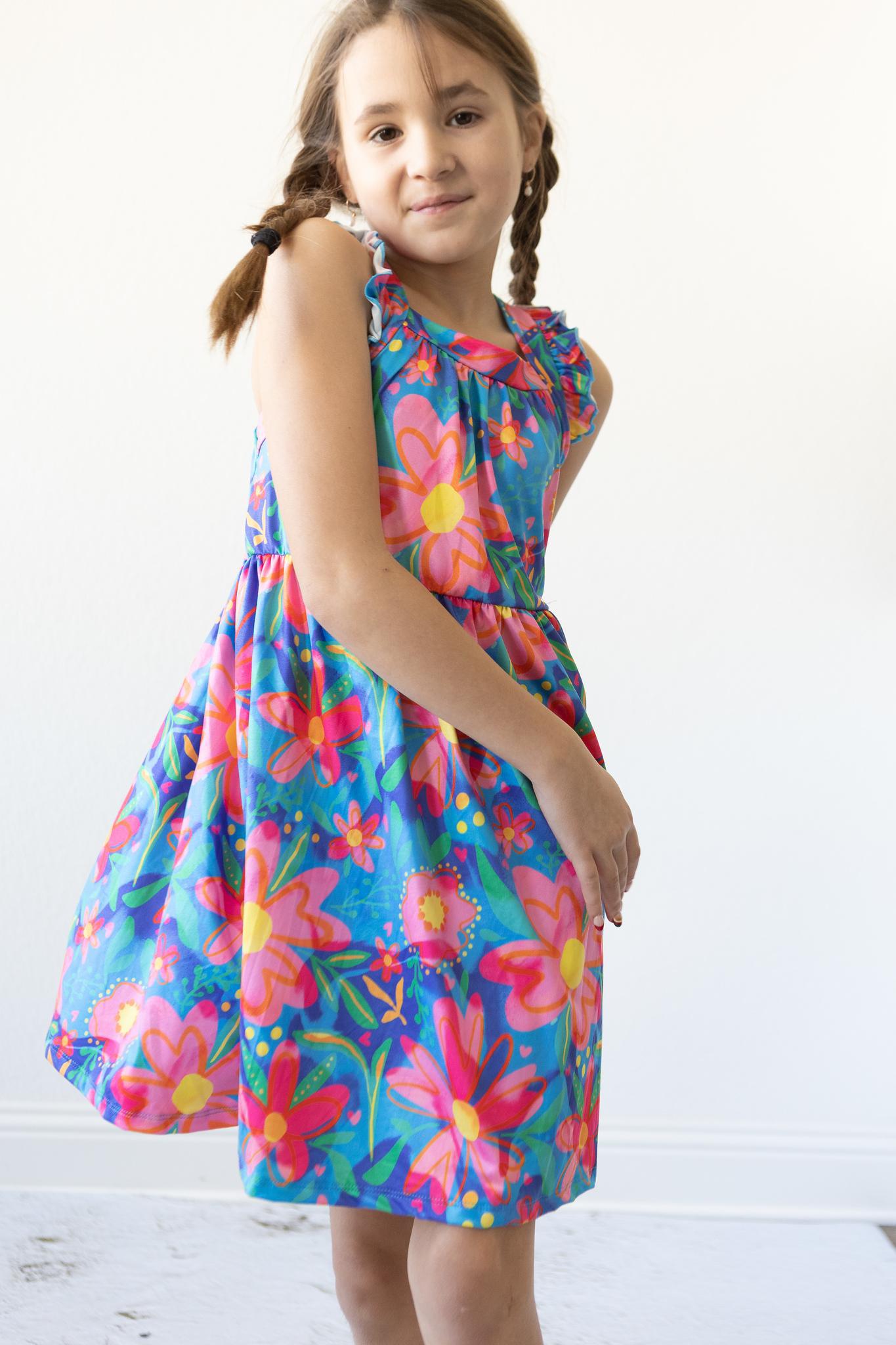 Springing Around Ruffle Cross Back Dress-Mila & Rose ®