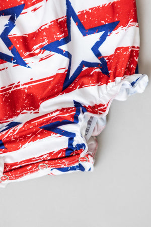 Stars & Stripes Ruffle Cross Back Romper-Mila & Rose ®