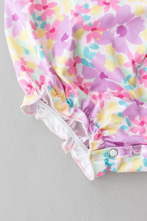 Summer Watercolor Ruffle Cross Back Romper-Mila & Rose ®