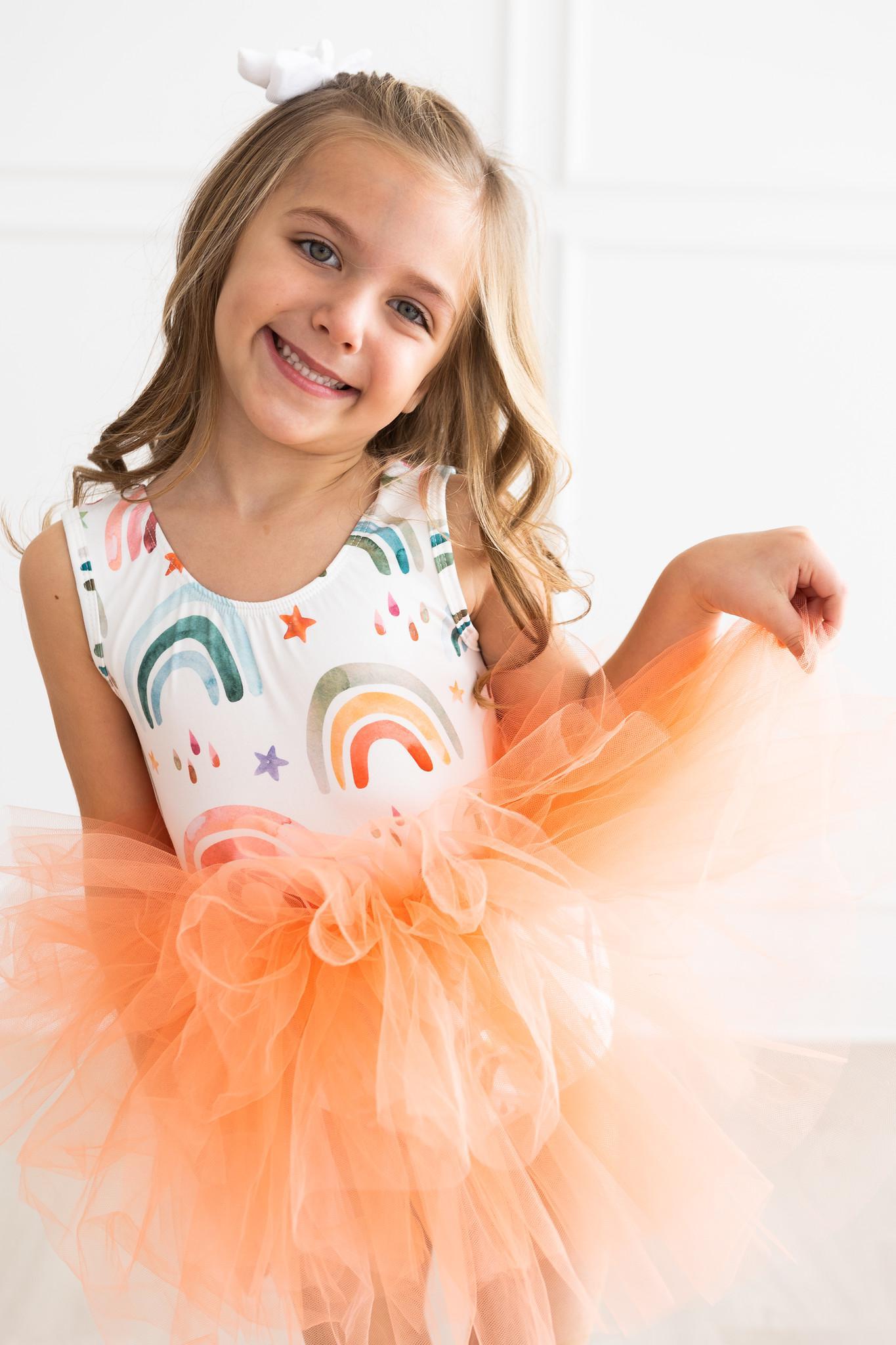 orange tutu dress Girls' Tonal Rainbow Tank Leotard Size: 7/8 By Mila & Rose This gorgeous dress features Size:6'0