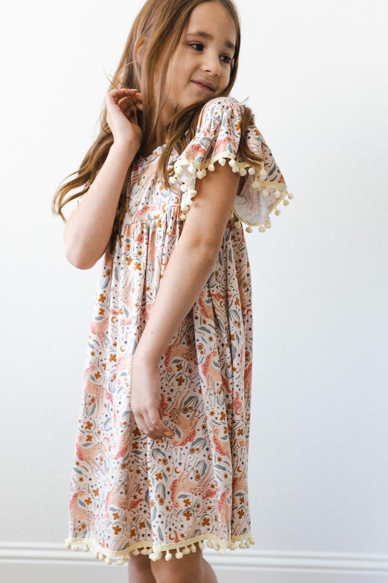 Unicorn Soiree Pom Pom Dress-Mila & Rose ®