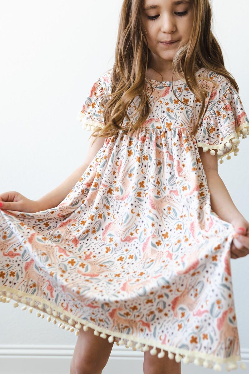 Unicorn Soiree Pom Pom Dress-Mila & Rose ®