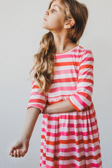 (V) All You Need is Love 3/4 Sleeve Pocket Twirl Dress-Mila & Rose ®