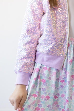 (V) Lavender Sequin Jacket-Mila & Rose ®