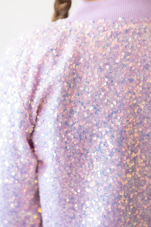 (V) Lavender Sequin Jacket-Mila & Rose ®