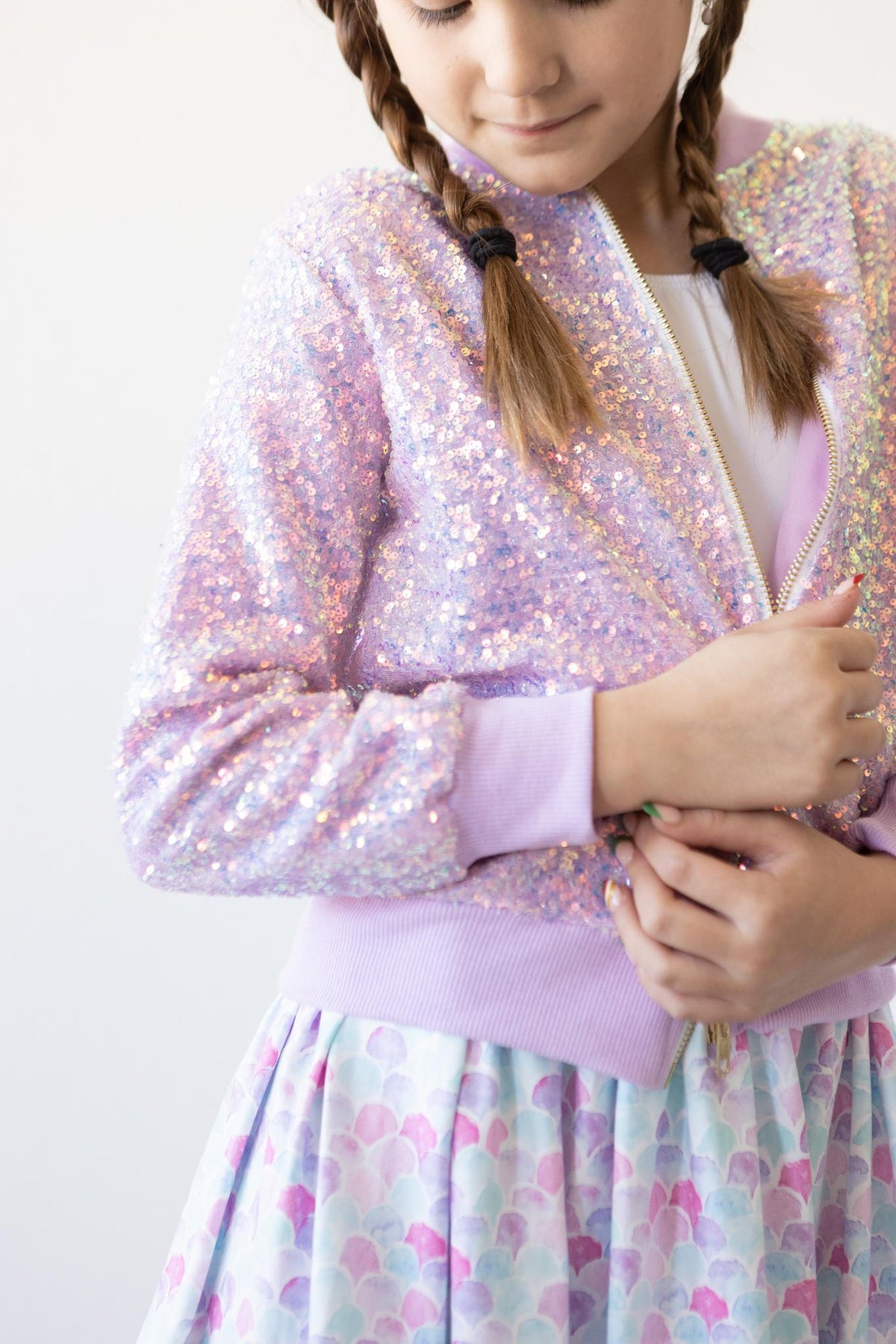 (V) Lavender Sequin Jacket-Mila & Rose ®