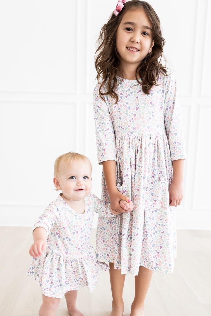 (V) One in a Million 3/4 Sleeve Pocket Twirl Dress-Mila & Rose ®