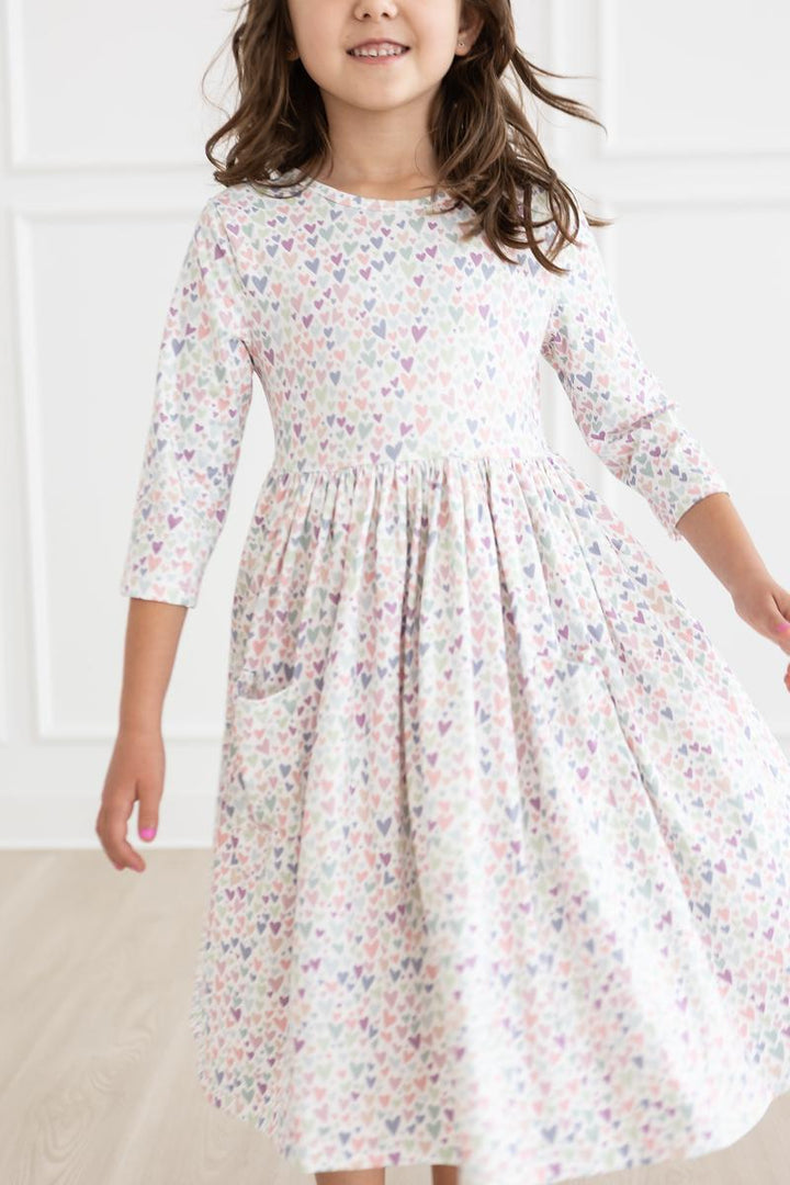 (V) One in a Million 3/4 Sleeve Pocket Twirl Dress-Mila & Rose ®