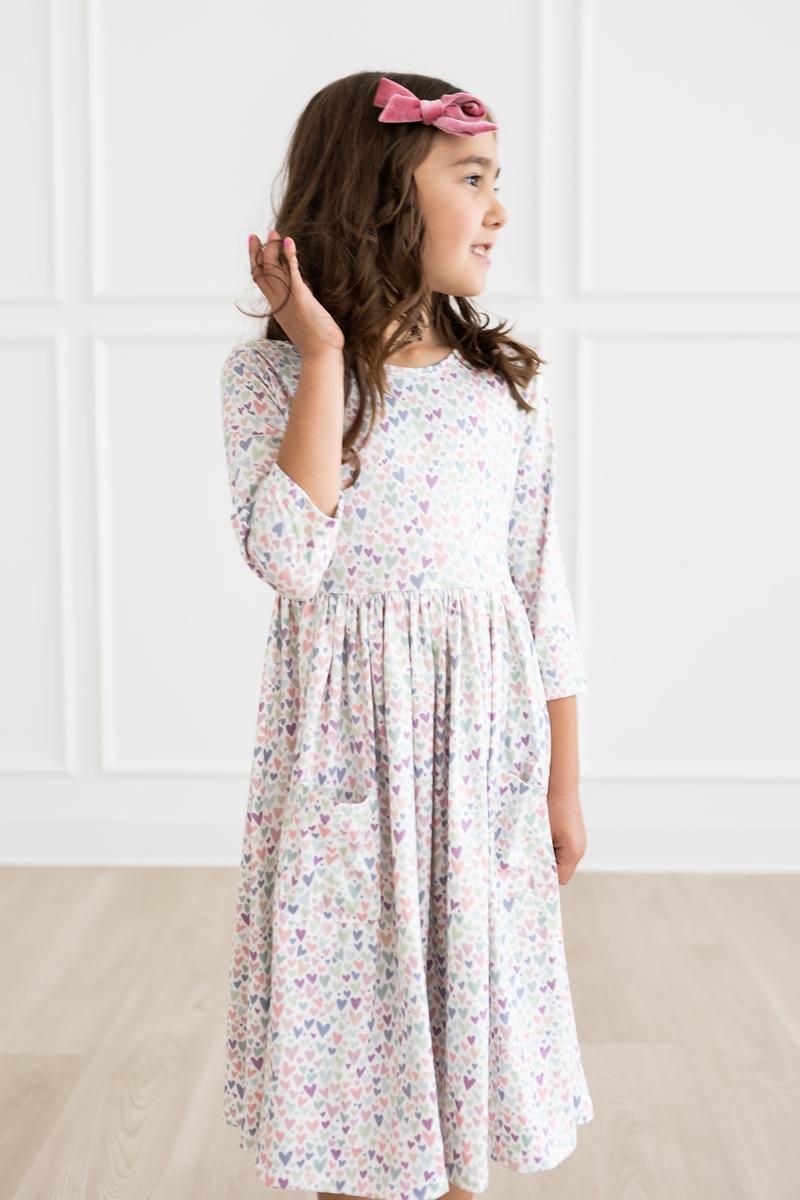 (V) One in a Million 3/4 Sleeve Pocket Twirl Dress-Mila & Rose ®