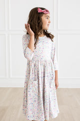 (V) One in a Million 3/4 Sleeve Pocket Twirl Dress-Mila & Rose ®