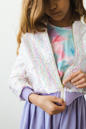 (V) Unicorn Flip Sequin Jacket-Mila & Rose ®