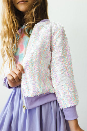 (V) Unicorn Flip Sequin Jacket-Mila & Rose ®