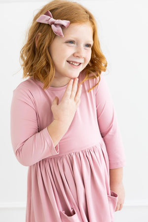 Vintage Pink 3/4 Sleeve Pocket Twirl Dress-Mila & Rose ®