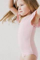 Vintage Pink S/S Flutter Sleeve Leotard-Mila & Rose ®