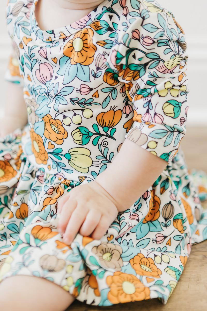 Vintage Vibes 3/4 Sleeve Twirl Bodysuit-Mila & Rose ®