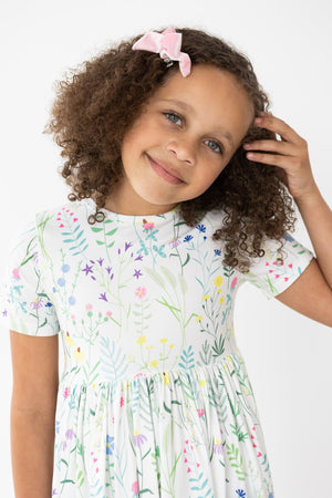 Spring Dandelion Floral S/S Pocket Twirl Dress-Mila & Rose ®