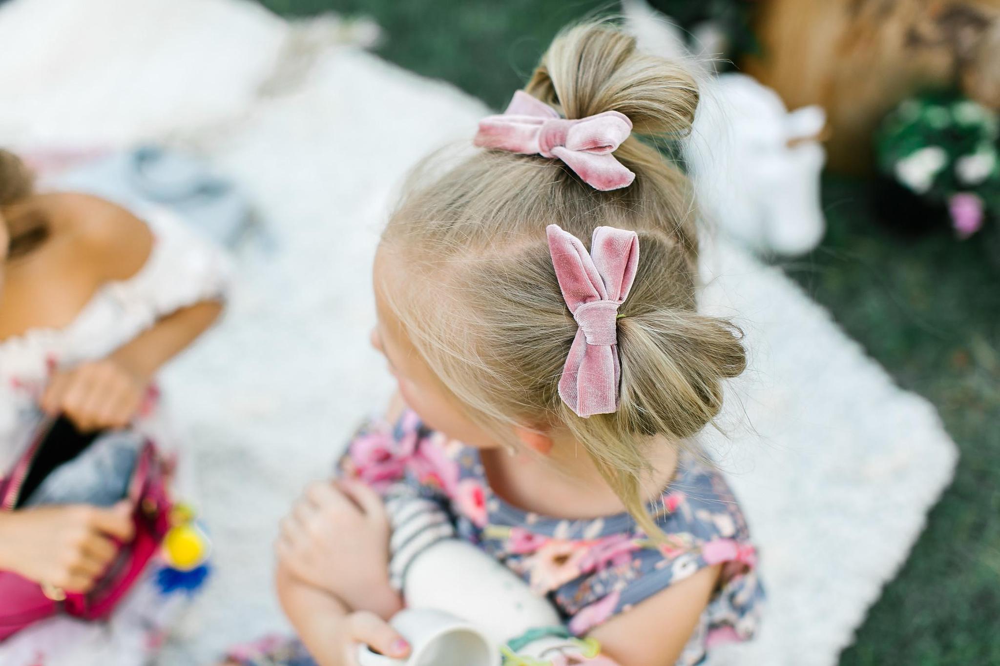 SALE Vintage Pink Velvet Bow-Mila & Rose ®