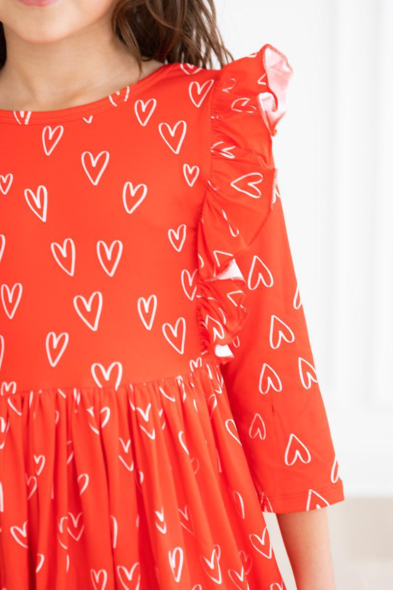 Roses are Red Ruffle Twirl Dress-Mila & Rose ®