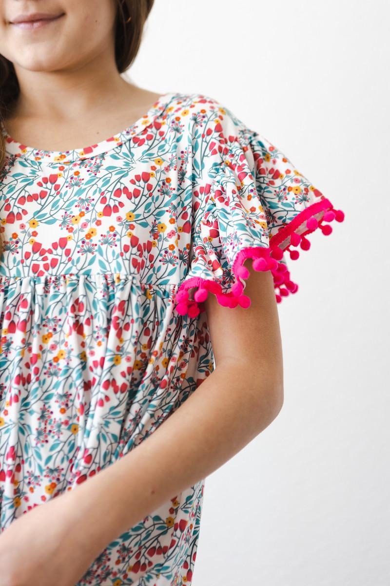 SALE Cabana Floral Pom Pom Dress-Mila & Rose ®
