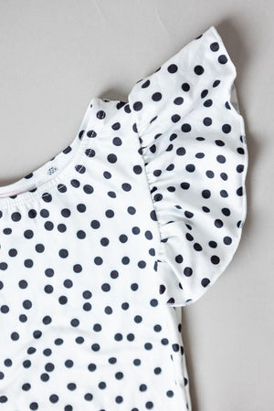 Scattered Dot S/S Flutter Sleeve Leotard-Mila & Rose ®