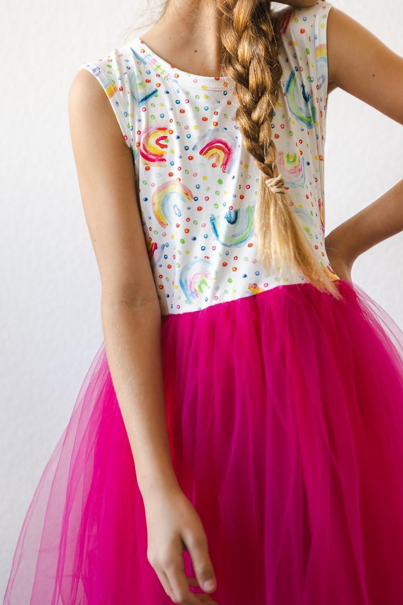 Rainbow Dot Tank Tutu Dress-Mila & Rose ®