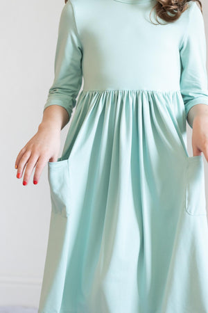 Sage 3/4 Pocket Twirl Dress-Mila & Rose ®