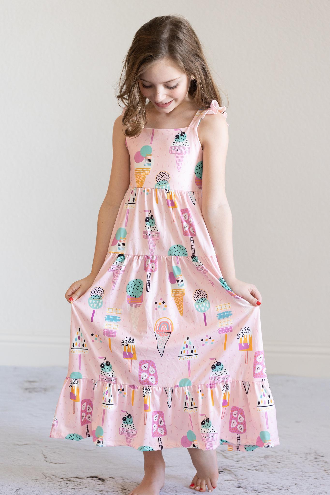 What's the Scoop Ruffle Maxi Dress-Mila & Rose ®