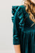 Teal Velvet Ruffle Twirl Dress-Mila & Rose ®