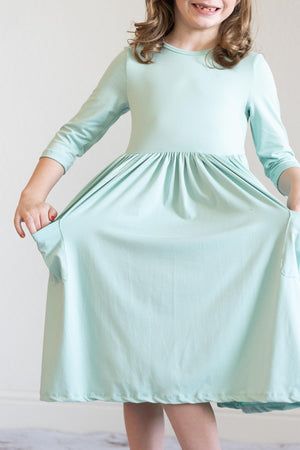Sage Pocket Twirl Dress - NEW-Mila & Rose ®