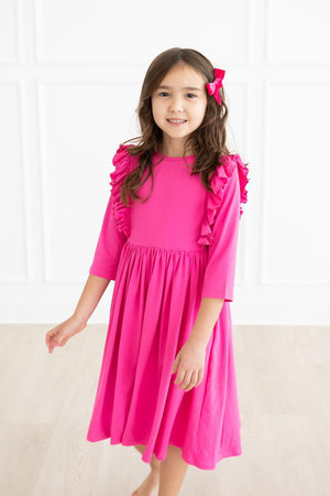 Hot Pink Ruffle Twirl Dress-Mila & Rose ®