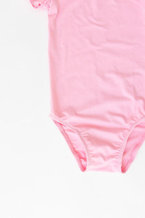 Bubblegum Pink S/S Flutter Sleeve Leotard-Mila & Rose ®