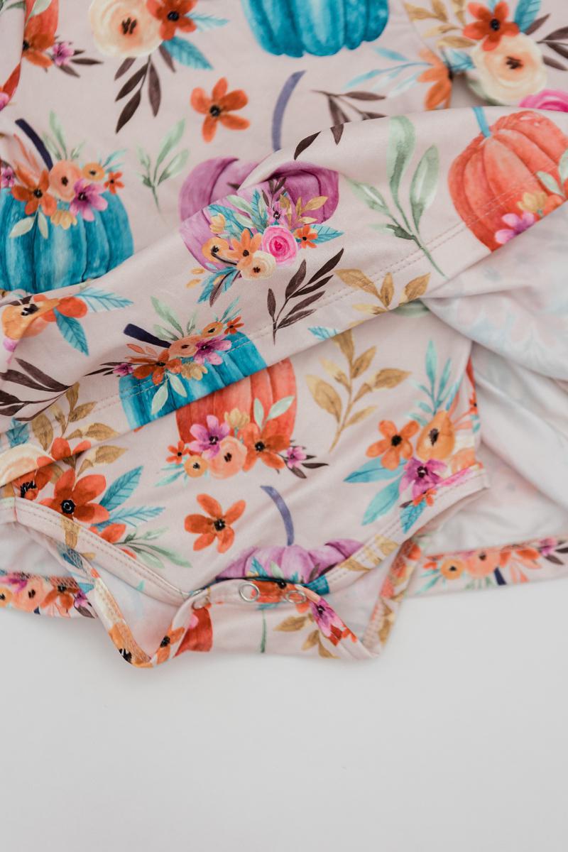 Harvest Blooms 3/4 Sleeve Twirl Bodysuit-Mila & Rose ®