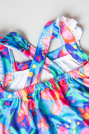 Springing Around Ruffle Cross Back Romper-Mila & Rose ®