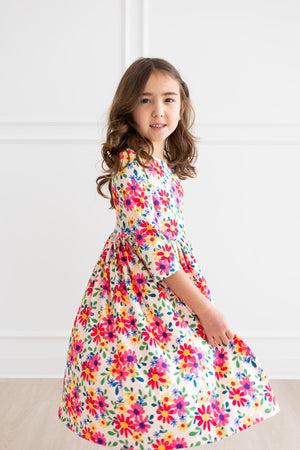 Last Bud Not Least 3/4 Sleeve Pocket Twirl Dress-Mila & Rose ®