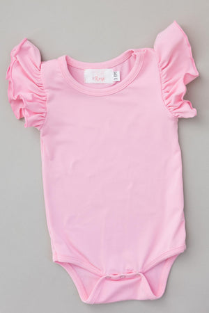 Bubblegum Pink S/S Flutter Bodysuit-Mila & Rose ®