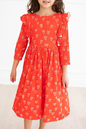 Roses are Red Ruffle Twirl Dress-Mila & Rose ®