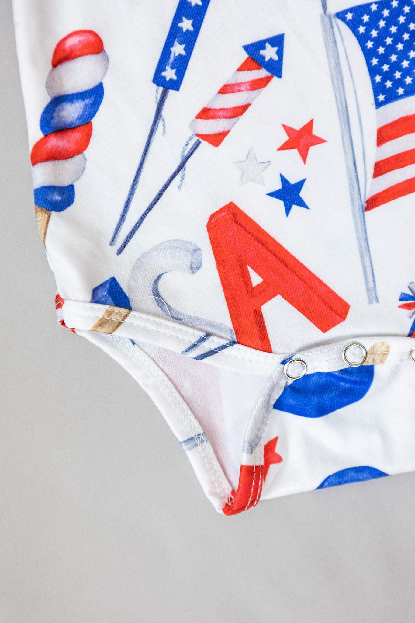 Party in the USA S/S Flutter Bodysuit-Mila & Rose ®