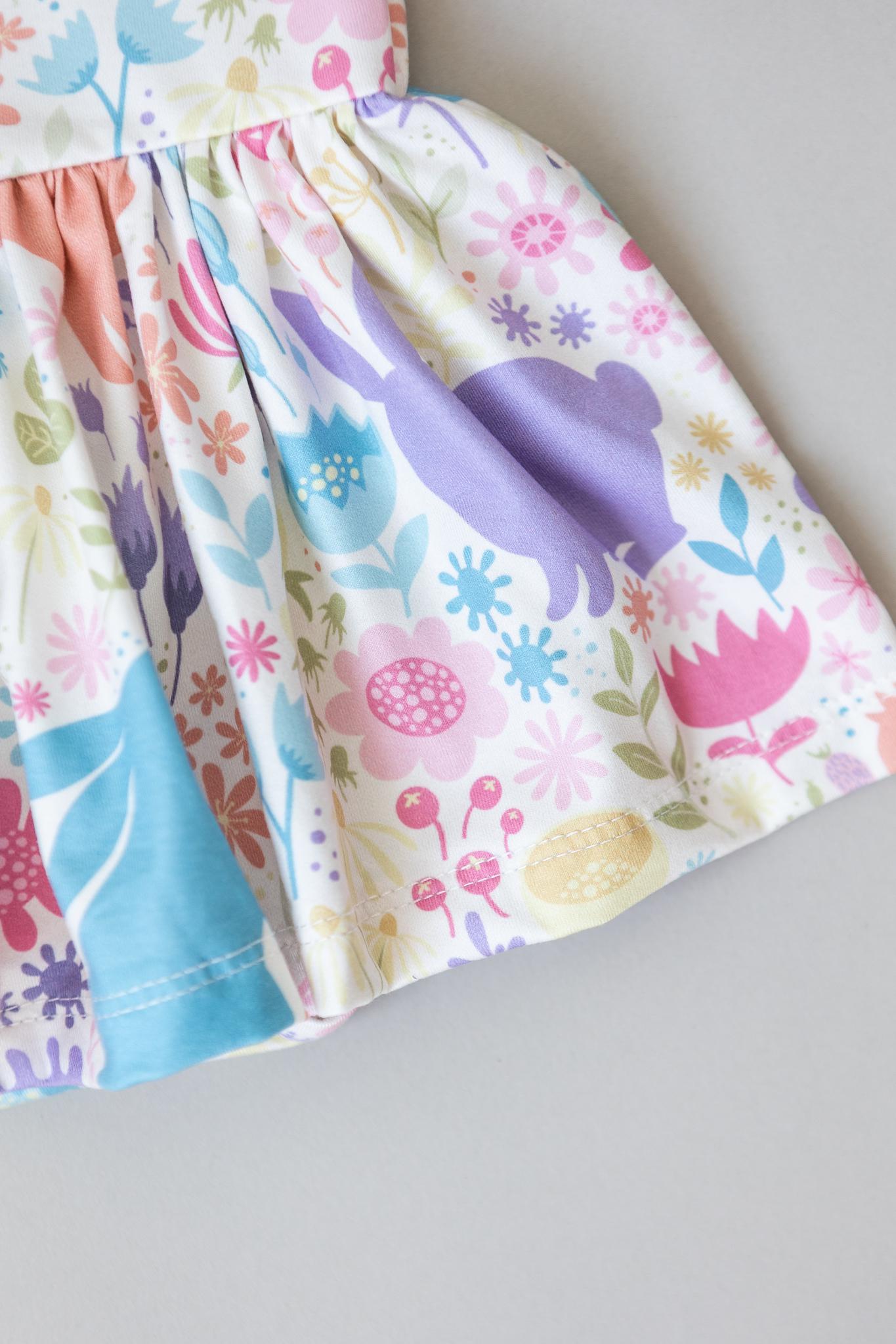 Pastel Floral Bunnies Twirl Bodysuit-Mila & Rose ®