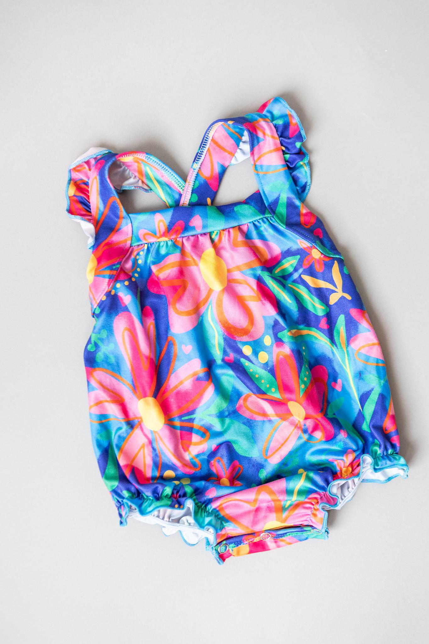 Springing Around Ruffle Cross Back Romper-Mila & Rose ®