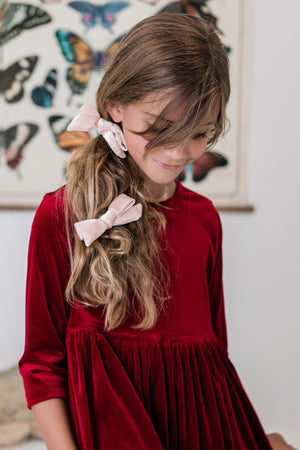 SALE Cantaloupe Velvet Bow-Mila & Rose ®