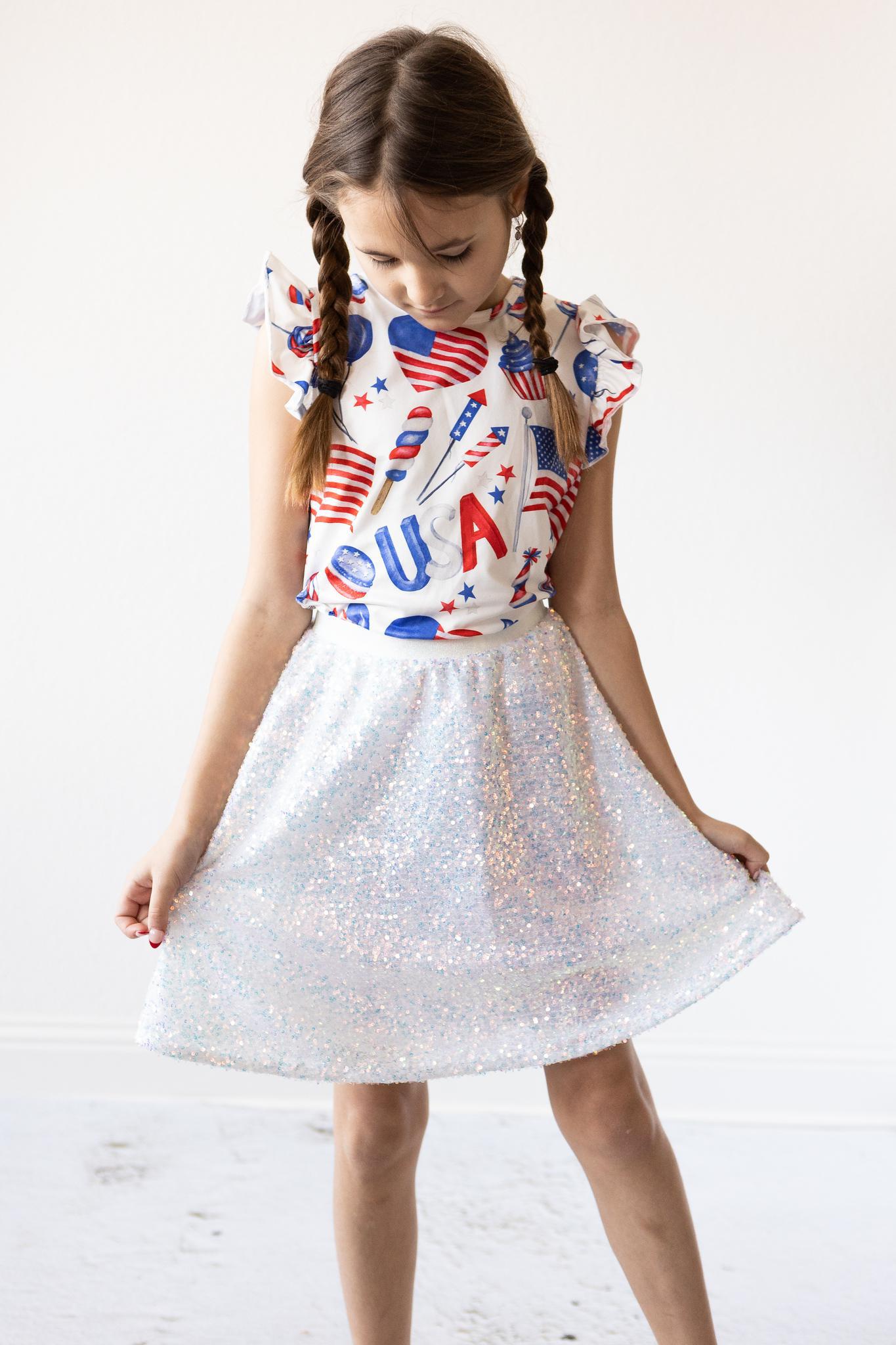 SALE Disco Sequin Twirl Skirt-Mila & Rose ®